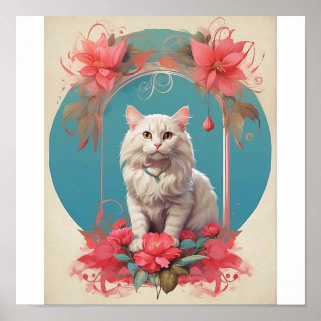 Trendiget Pop Art cat Photo Modern Poster (Framsidan)