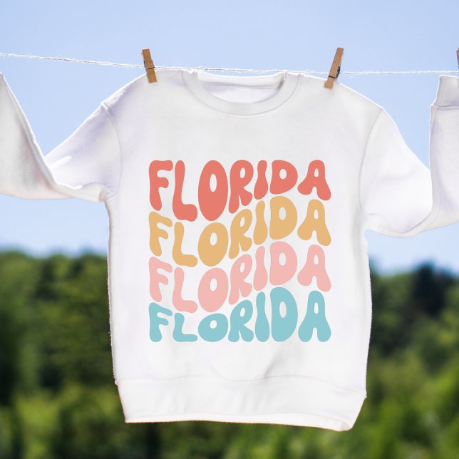 Trendiget Preppy Groovy Retro Florida Typography T Shirt (Skapare uppladdad)