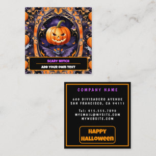 Trendiget Pumpkin Collection för Autumn Halloween Fyrkantigt Visitkort