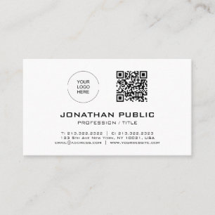 Trendiget QR Code Modern Template Elegant - streck Visitkort