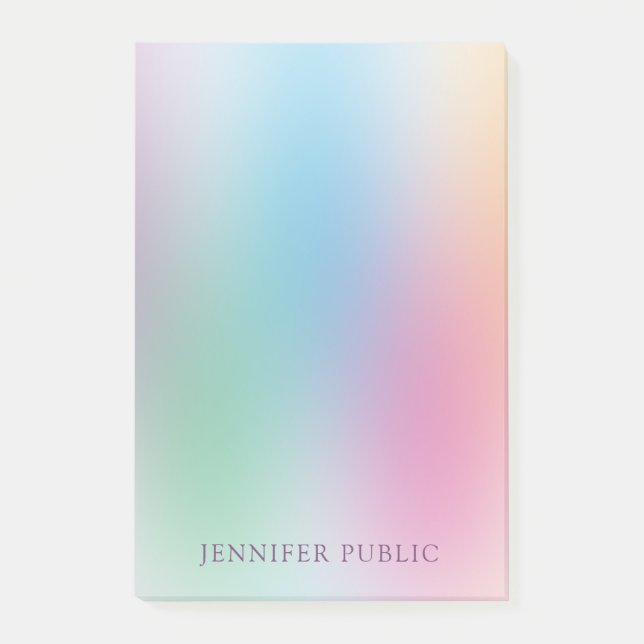 Trendiget Rainbow Färger Template Elegant Modern Post-it Block (Framsida)