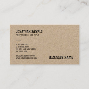 Trendiget Real Kraft Papper Distress-textmall Visitkort