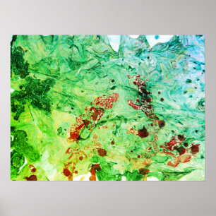 Trendiget Red Gult Blue Grönt Modern Abstrakt Art Poster