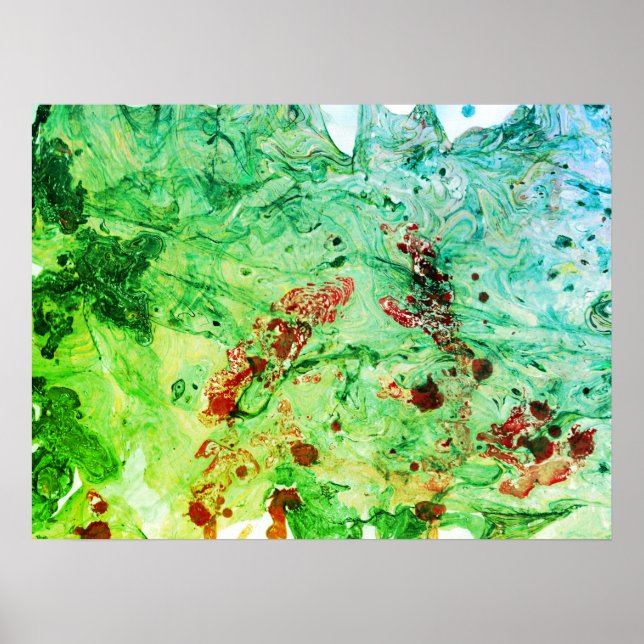 Trendiget Red Gult Blue Grönt Modern Abstrakt Art Poster (Framsidan)