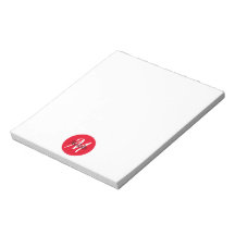 Trendiget Red & White Simple Monogram Classic