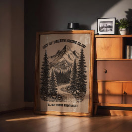 Trendiget Retro Funny Hiking Poster