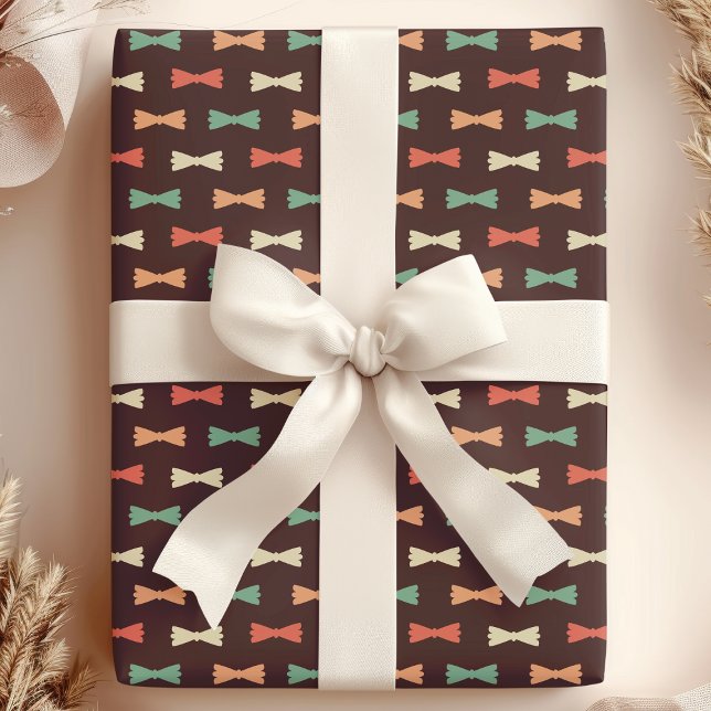 Trendiget Retro Hipster Bow Ties Mönster Presentpapper (Skapare uppladdad)