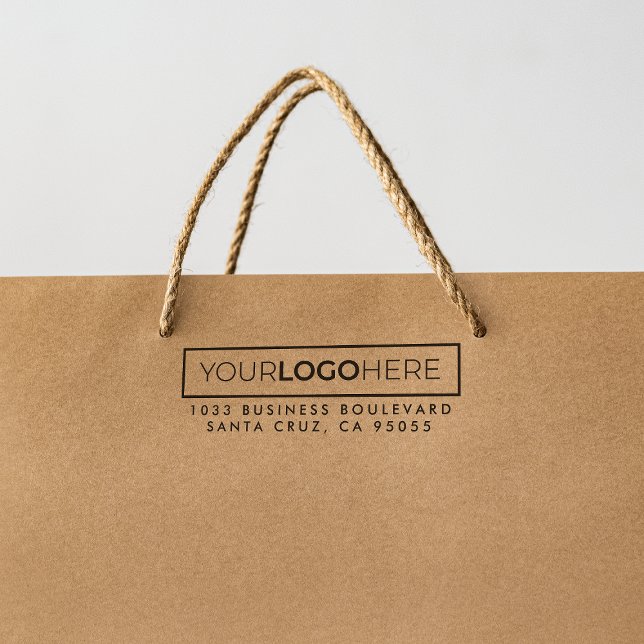 Trendiget Returadress för rektangulär Logotyp för  Stämpel (Stamp Mock-up)