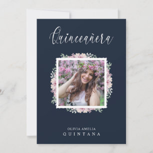 Trendiget Rosa av i flottan Garland Photo Spain Inbjudningar