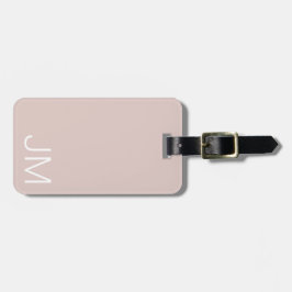 Trendiget  Rosa Oversiderat Monogrammed Initialer Bagagebricka