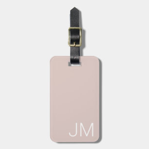 Trendiget Rosa Oversiderat Monogrammed Initialer Bagagebricka