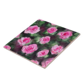 Trendiget Rosa ros Collection med vacker vattenfär Kakelplatta