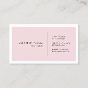 Trendiget rosa White Clean Elegant Graphics Design Visitkort