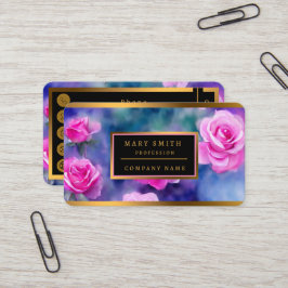 Trendiget Samling i Rosa ros med vacker vattenfärg Visitkort