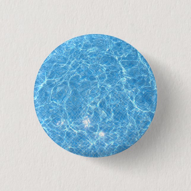 Trendiget Simma Bassäng Blue Vatten Blank Template Knapp (Framsida)