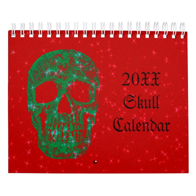 Trendiget Skull Head Gothic Girly Roligt Art 2024 Kalender (Omslag)