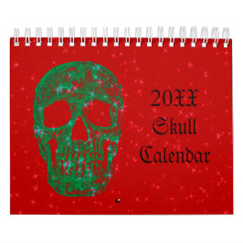 Trendiget Skull Head Gothic Girly Roligt Art 2024 Kalender