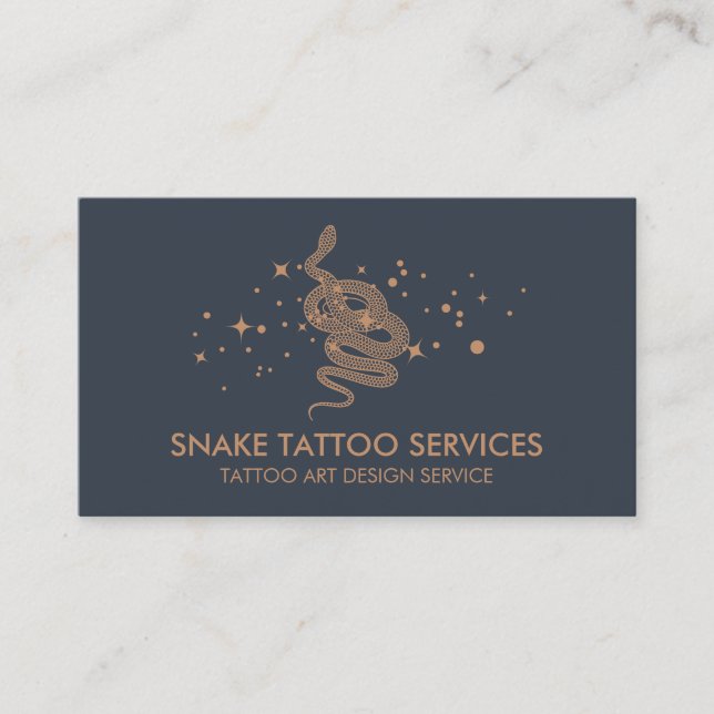 Trendiget Snake Tattoo Visitkort (Framsida)