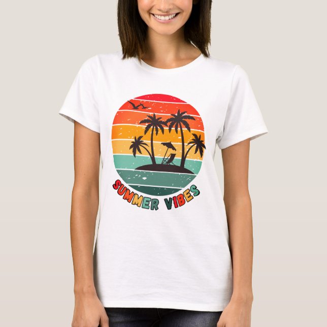 trendiget "sommarvibes" t-shirt (Framsida)