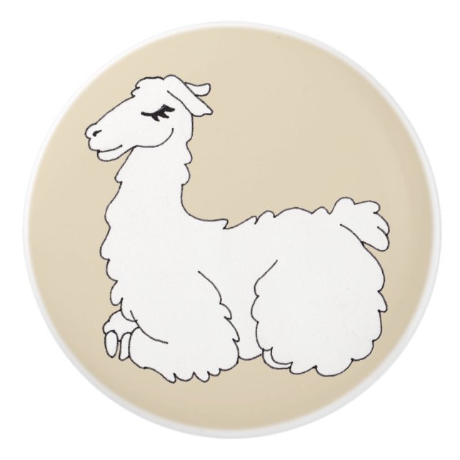 Trendiget Sömnig Llama & Taupe Knopp (Framsidan)