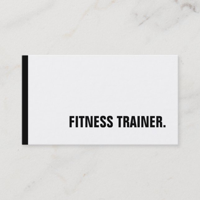 Trendiget speciell Black White Fitness Trainer Visitkort (Framsida)