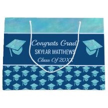 Trendiget Studenten Blue Opal Mönster Gratulerar