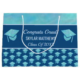 Trendiget Studenten Blue Opal Mönster Gratulerar