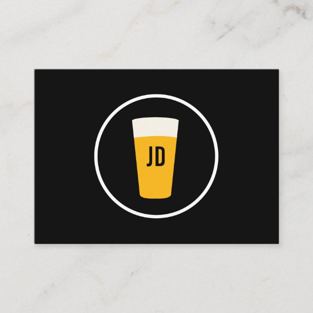 Trendiget Svart för Beer Logotyp Visitkort (Framsida)
