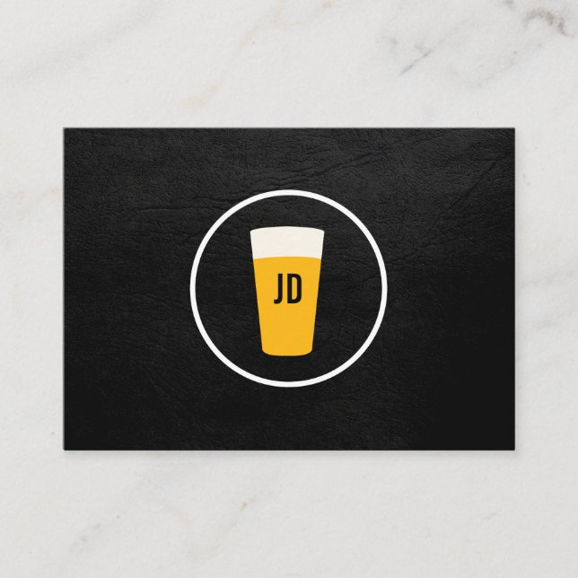 Trendiget Svart för Beer Logotyp Visitkort (Framsida)