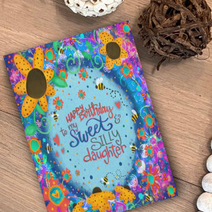 Trendiget Sweet Daughte Birthday Roligt Blommigt Kort