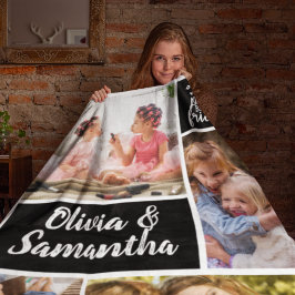 Trendiget Syster Photo Collage Best Friends Fleecefilt