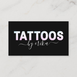 Trendiget Tattoos Ombre Gradient Holography Brev Visitkort