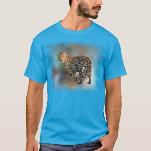 Trendiget Teal Blue Leopard Modern Elegant Templat T Shirt