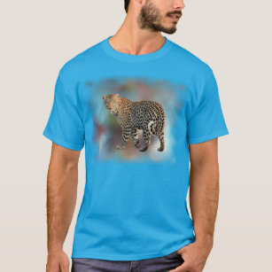 Trendiget Teal Blue Leopard Modern Elegant Templat T Shirt