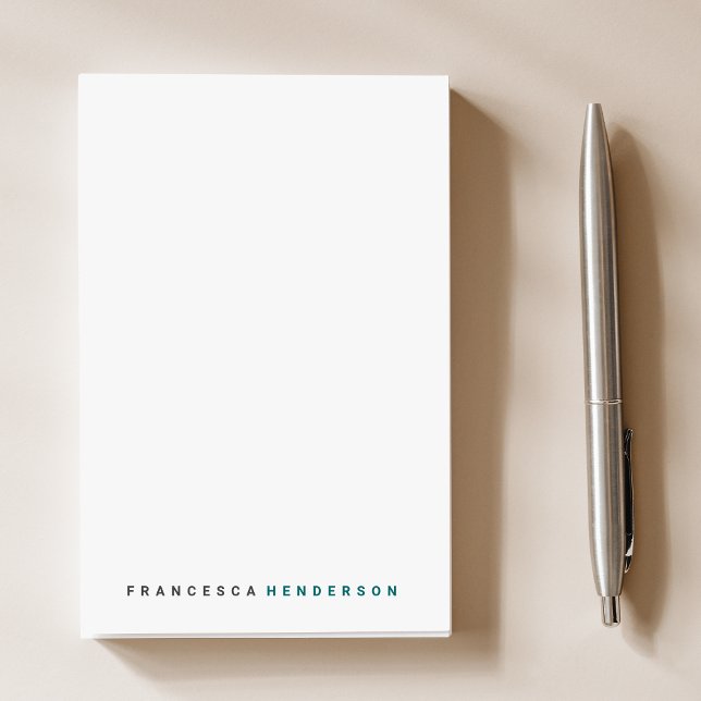 Trendiget Teal Grönt Modern Minimalist Simple Post-it Block (Skapare uppladdad)