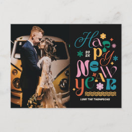 Trendiget Teckensnittsblandning nytt års vykort fö