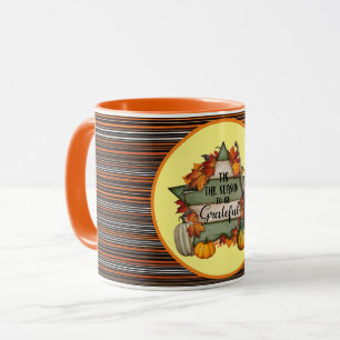 Trendiget thanksgiving - vacker höstsamling mugg