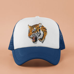 Trendiget Tiger Porträtt Faux Sequin Keps