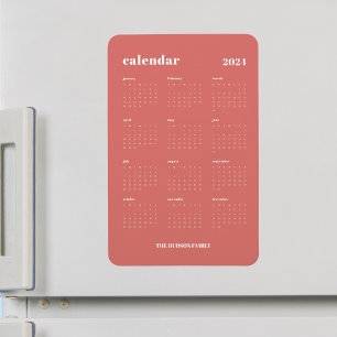 Trendiget Tigerlily Fullt Calendar 2024 Magnet