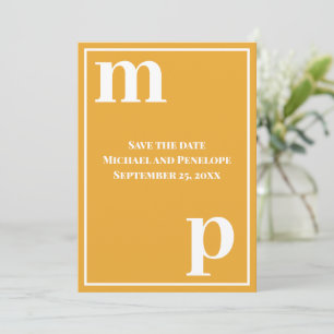 Trendiget Undre Fodral Monogram Marigold Spara dat Inbjudningar