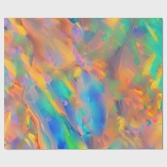Trendiget Unik faux holografisk opal Presentpapper (Platt)