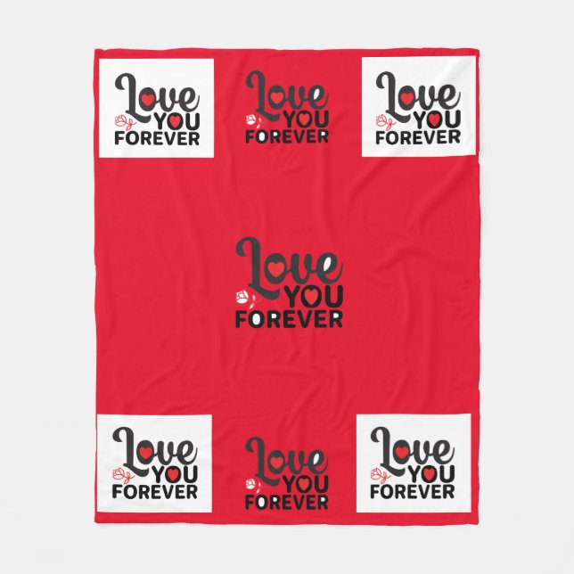 Trendiget vackra Red Valentines Blanket. Fleecefilt (Framsidan)