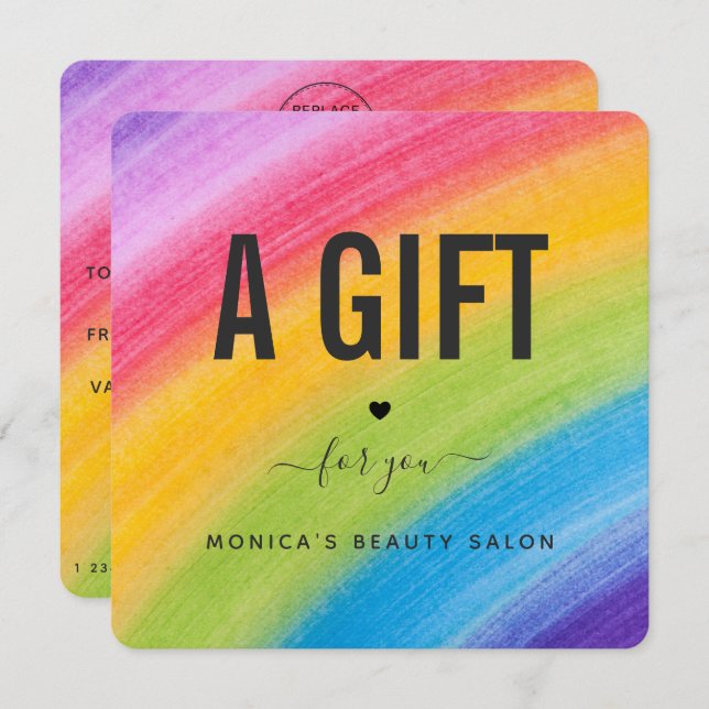 Trendiget Watercolor Rainbow Brushstroke Beauty Sa (Fram/baksida)