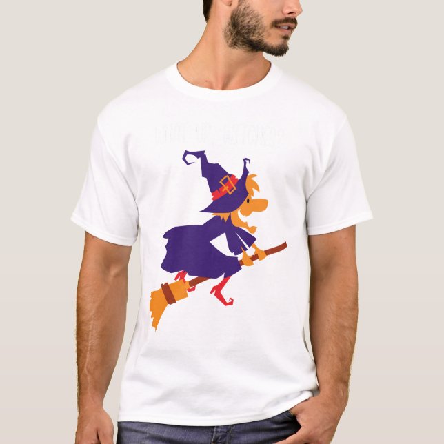 Trendiget What Up Witches Modern White Art Art T Shirt (Framsida)