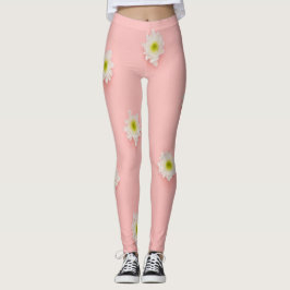 Trendiget White Flowers Leggings