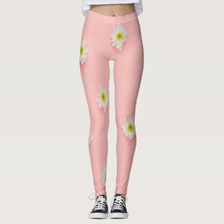 Trendiget White Flowers Leggings
