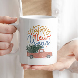 Trendiget Winter för gott nytt år-kaffe Tea Typogr Kaffemugg