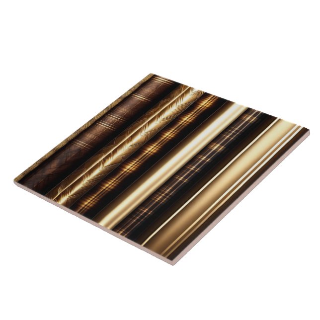 Trendiget Wood Guld Art Lamperia Collection Kakelplatta (Sidan)