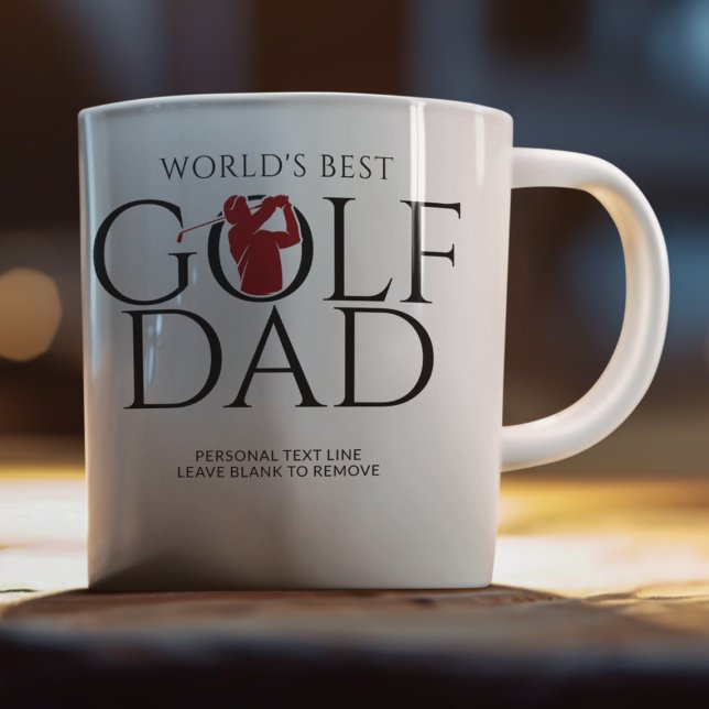 Trendiget "WORLD'S BEST GOLF PAPPA" Red Kaffemugg (Skapare uppladdad)