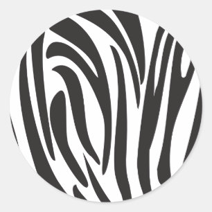 Trendiget Zebra Black and White Rand Runt Klistermärke